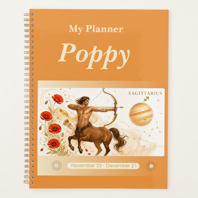 title: Personalised Sagittarius Zodiac Planner  (Front)