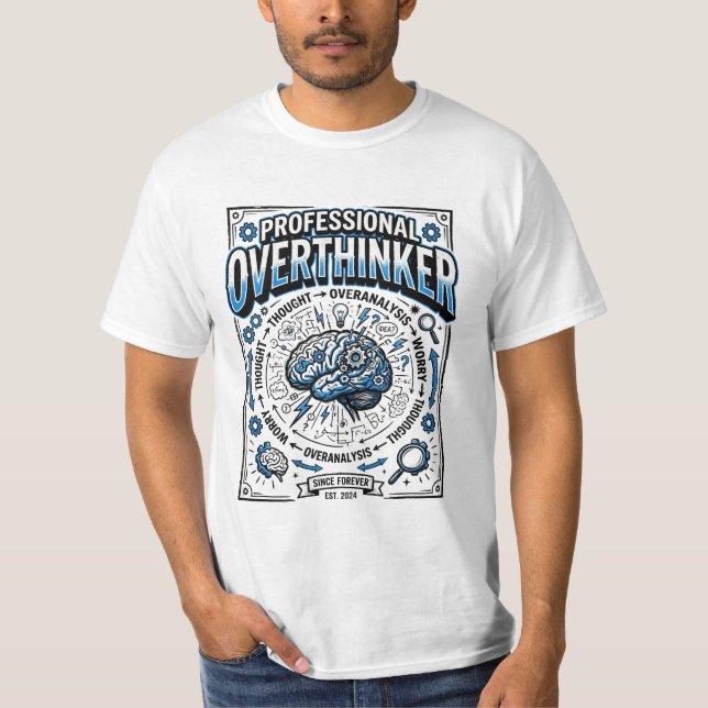 Title: Professional Overthinker | Retro Anatomy T-Shirt (Front)