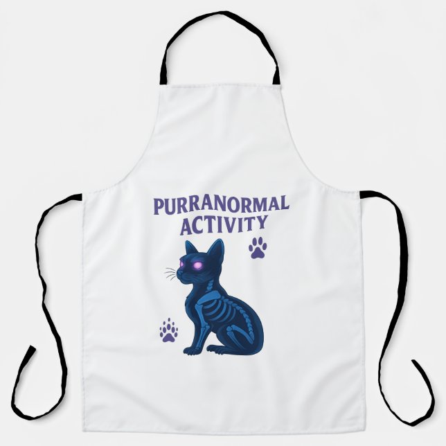 Title: Purranormal Activity – Haunted Cat Apron (Front)