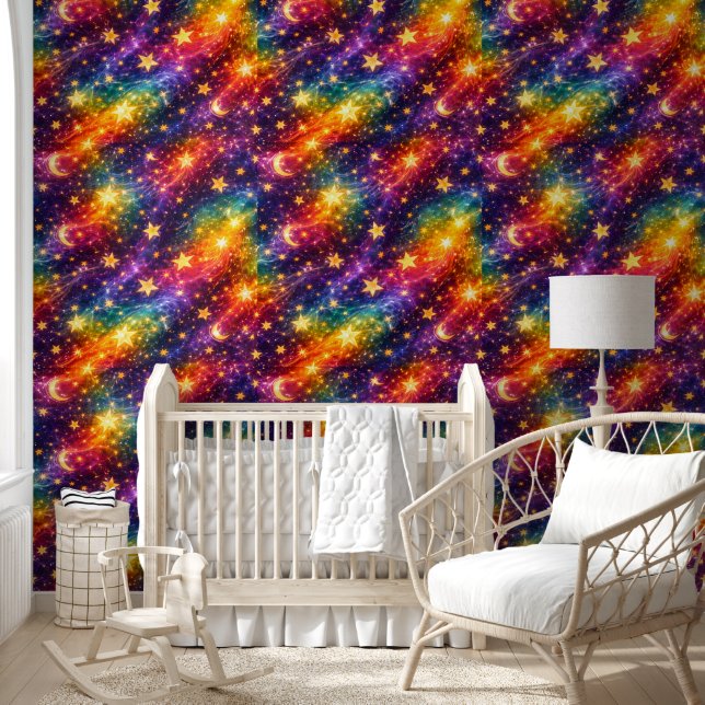 Title rainbow galaxy magic stars and moon's wallpa wallpaper (Kids)