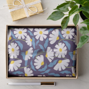Title Retro Groovy Floral Navy Business Packaging Tissue Paper