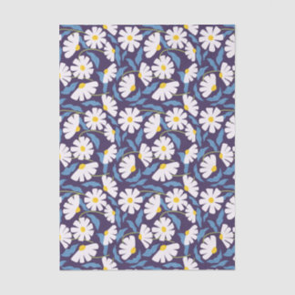 Title Retro Groovy Floral Navy Business Packaging Tissue Paper