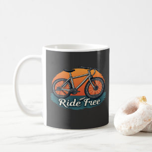 Title: Ride Free - Vintage Bicycle Design Coffee Mug
