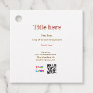 title scan QR contact logo here place date busines Favour Tags