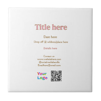 title scan QR contact logo here place date busines Tile