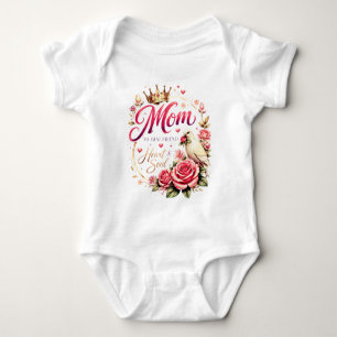 🌸 Title (SEO + Trending) Mum Crown Rose Design – Baby Bodysuit