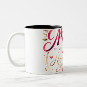 🌸 Title (SEO + Trending) Mum Crown Rose Design – Two-Tone Coffee Mug