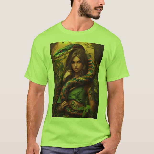 Title: "Serpentine Harmony Earth Tee" T-Shirt (Front)