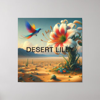 Title: 🎨 Stunning Desert Lilly with a Bird Canvas Print