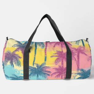 Title: "Sunset Palms Travel Duffle Bag
