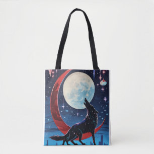 Title: Urban Vampire Glassblowing: Howling Wolves Tote Bag