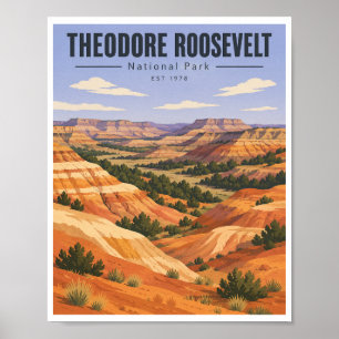 Title  Vintage Theodore Roosevelt National Park Poster