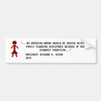 TITLE X FUNDING BUMPER STICKER