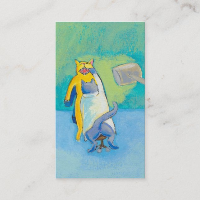 Titled: Cat Dentist - unique whimsical CUSTOMIZED Business Card (Front)