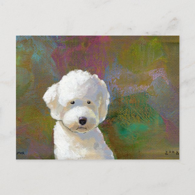 Titled: I'm Thinking About It - adorable white dog Postcard (Front)