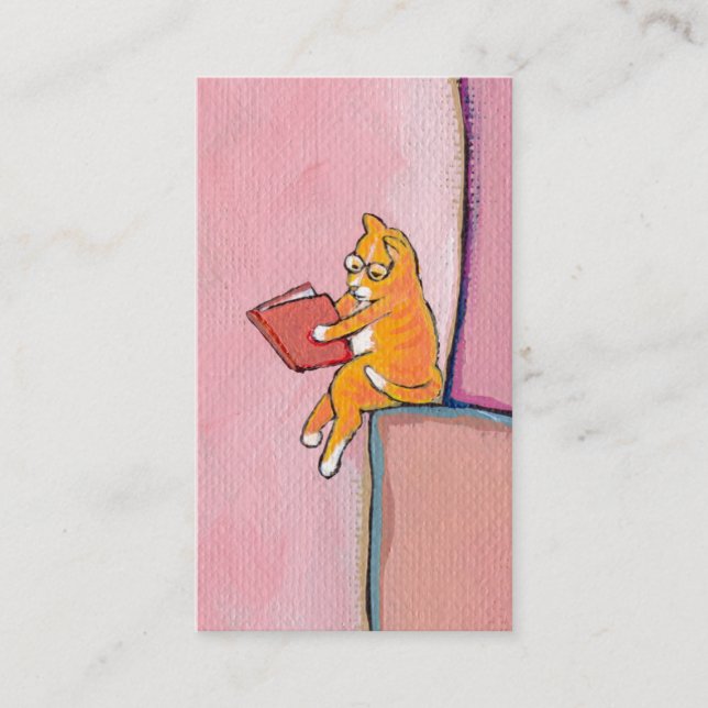 Titled:  Marmalade Prefers Solitude - fun cat art Business Card (Front)