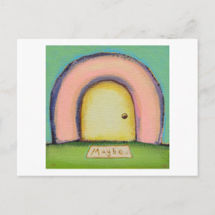 Titled: Noncommittal - maybe welcome mat fun art Postcard