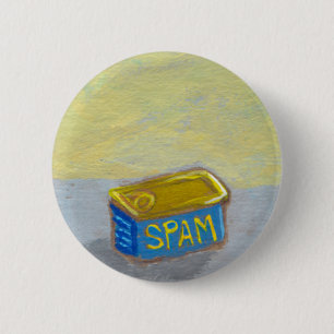 Titled: Spam and Eggs - fun breakfast art chicken 6 Cm Round Badge