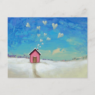 Titled: Staying Warm - cabin of love - Your words Postcard