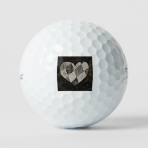 Titleist 2023 Pro V1 Watercolor Black Argyle Heart Golf Balls