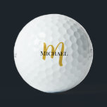 Titleist Pro V1 12 Pack Golf Balls Gold Monogram<br><div class="desc">Trendy Gold Colour Monogram Elegant Modern Trendy Template Outdoor Sports Equipment Value Golf Ball / 12 Pack Titleist 2023 Pro V1 Golf Balls.</div>