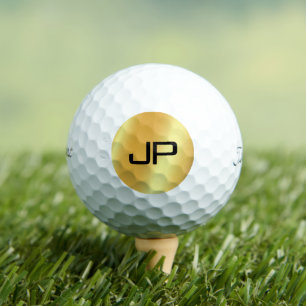 Titleist Pro V1 Elegant Black And Gold Monogram Golf Balls