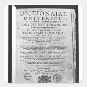 Titlepage   'Dictionnaire Universel' by Square Sticker