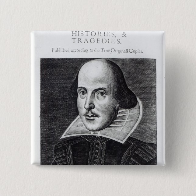 Titlepage, 'Mr. William Shakespeares 15 Cm Square Badge (Front)