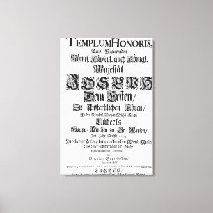 Titlepage of Abendmusik, 1705 Canvas Print