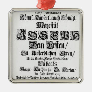 Titlepage of Abendmusik, 1705 Metal Tree Decoration