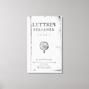 Titlepage of 'Les Lettres Persanes' Canvas Print