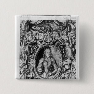 Titlepage of the Bishop's Bible, pub. in 1568 15 Cm Square Badge