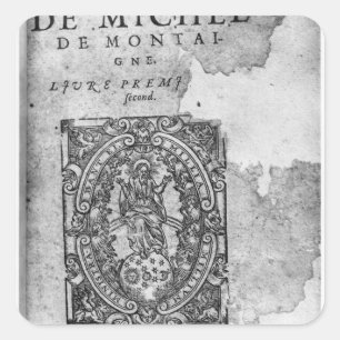 Titlepage of the first edition of 'Essais' Square Sticker