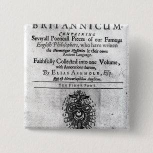 Titlepage 'Theatrum Chemicum Britannicum' 15 Cm Square Badge