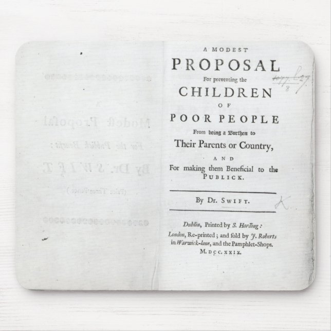 Titlepage to 'A Modest Proposal' Mouse Mat (Front)