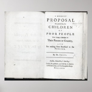 Titlepage to 'A Modest Proposal' Poster