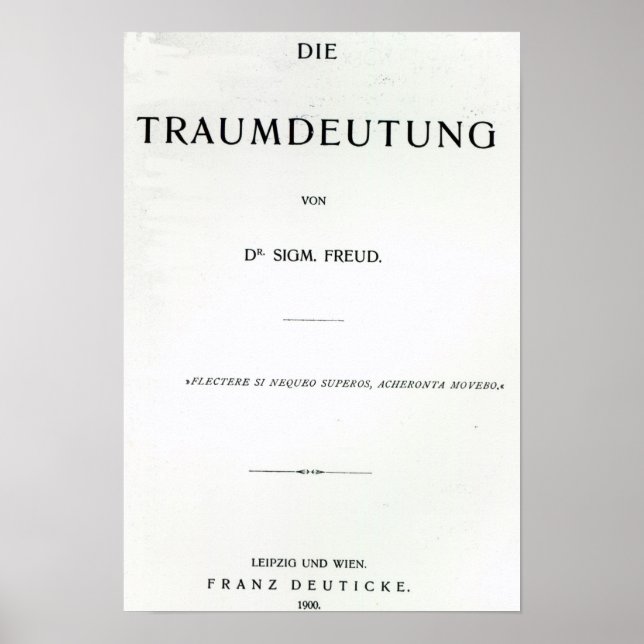 Titlepage to Die Traumdeutung by Sigmund Freud Poster (Front)