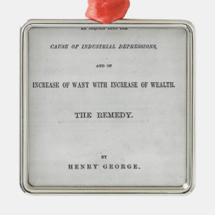 Titlepage to 'Progress and Poverty' Metal Tree Decoration