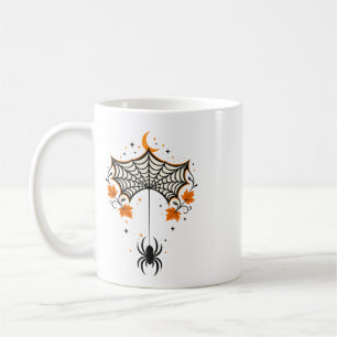 TitleVintage Spider Web & Crescent Moon Retro Ha Coffee Mug