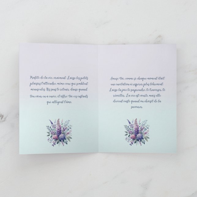 Titmice Singing Tenderness Card (Inside)