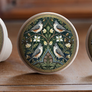 Titmouse Bird Ceramic Pull Knob