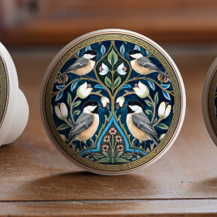 Titmouse Bird Ceramic Pull Knob