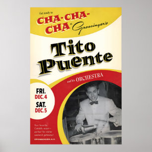 Tito Puente jazz poster - Cha Cha Cha - Live at