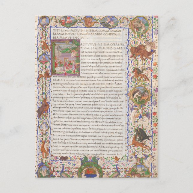 Titus Livius History of Rome Mediaeval Manuscript Postcard (Front)