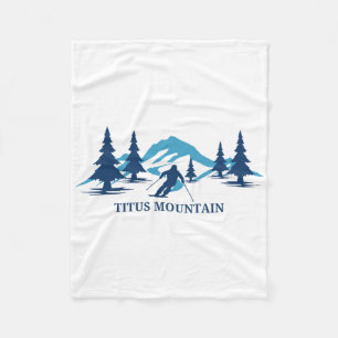 Titus Mountain New York Ski Resort Skiing Skier  Fleece Blanket