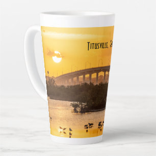 Titusville, Florida Bridge at Sunset - Photography Latte Mug