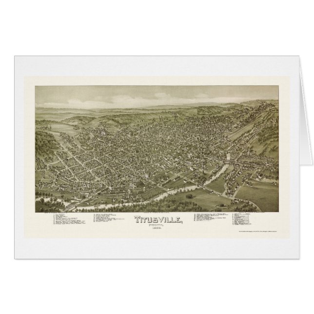 Titusville, PA Panoramic Map - 1895 (Front Horizontal)