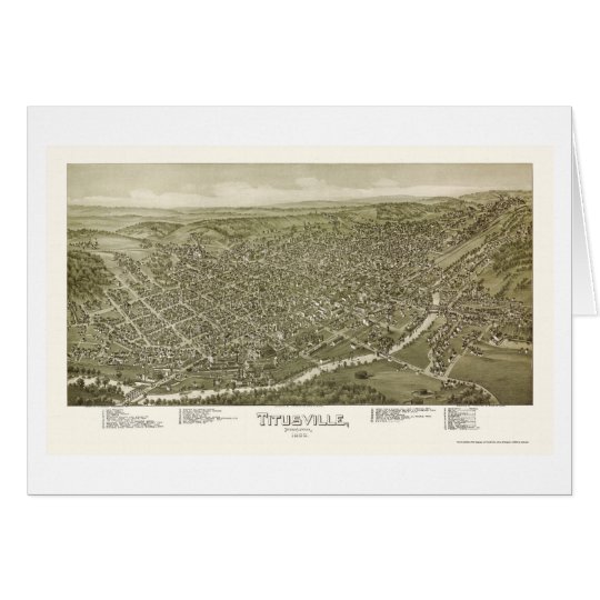 Titusville, PA Panoramic Map - 1895 Card
