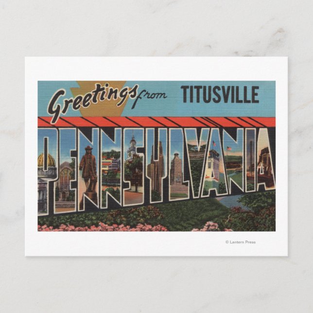 Titusville, Pennsylvania - Large Letter Scenes Postcard (Front)