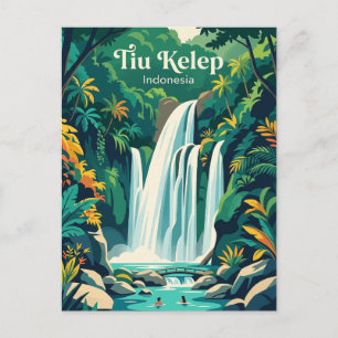 Tiu Kelep Waterfall Indonesia Postcard